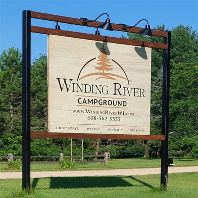 SmallRoadsideSign - Winding River Campground